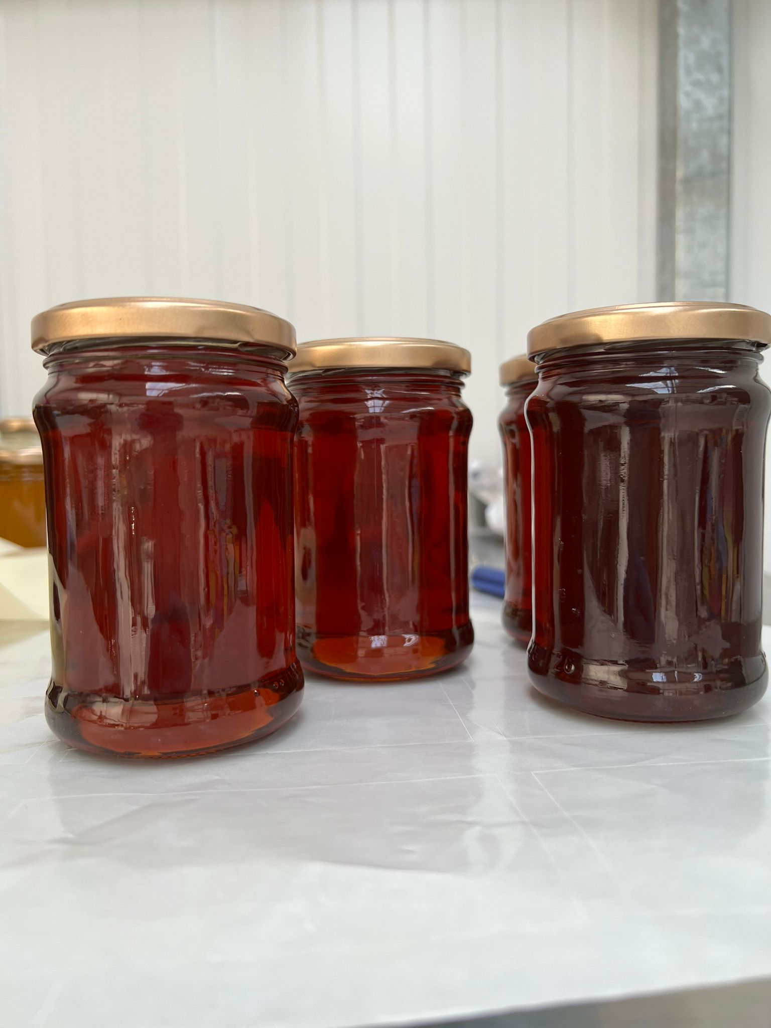 Raw honey in the jar
