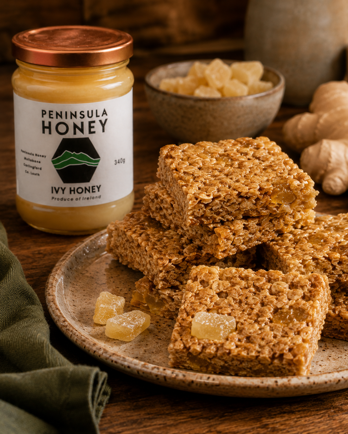 Ivy Honey and Ginger Flapjacks